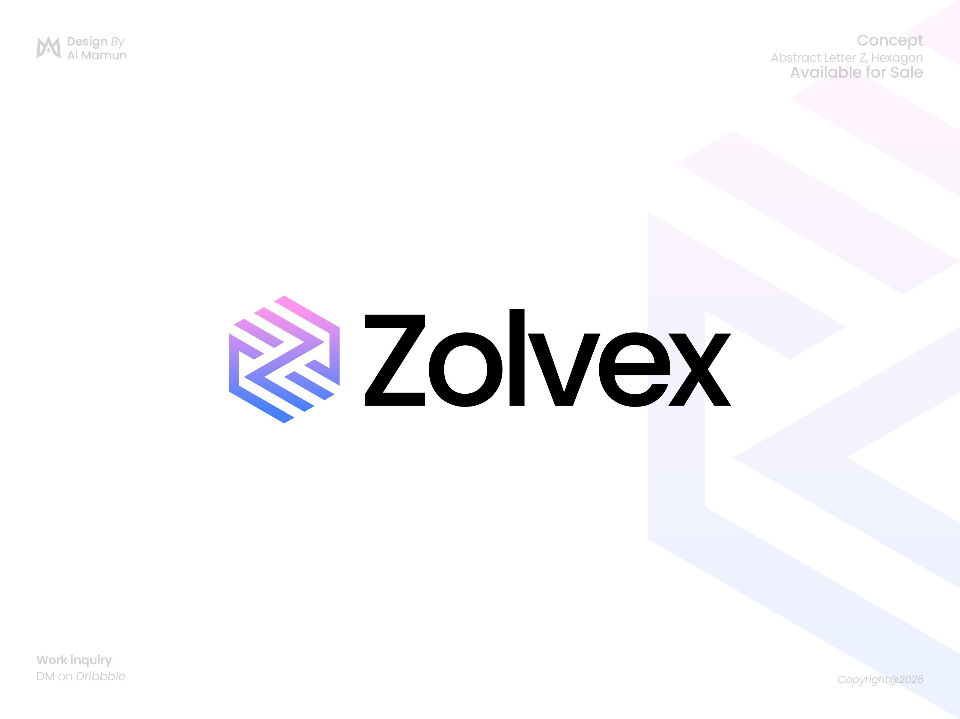 Zolvex — Futuristic Hexagon Z Logo Design abstract logo ai logo blockchain logo brand identity corporate logo creative logo digital branding fintech branding futuristic logo geometric logo hexagon logo innovation logo letter z logo minimal logo modern branding monogram logo saas logo startup logo tech logo z logo