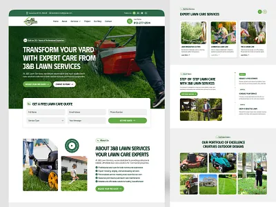 Lawn Care & Maintenance Website Design construction contractor design garden homepage illustration landing landing page landscapedesign landscaping landscaping services lawncare lawncare services lawncareservices lawnmaintenance lawnservice ui uiux web design website