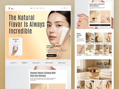 Cosmetic Website dwsign beauty clinic beauty product cosmetic cosmetic landing page cosmetic website cosmetics cosmetology ecommerce ecommerce landing page landing page makeup online shopping online store skincare skincare website ui design web design