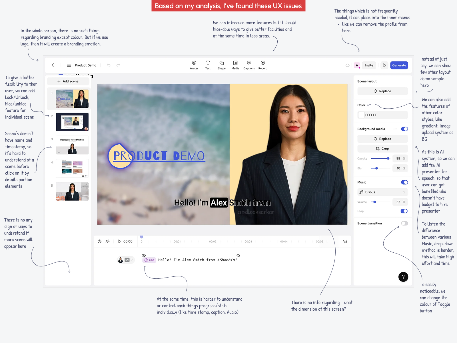 UX Audit for AI Video Generation Tool