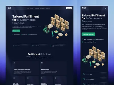 Logistics Service Landing Page Design dark ui delivery delivery service ecommerce ecommerce website landing page logistics minimal package delivery shipment shipping shipping container supply chain truck ui ux warehouse management web design web ui website