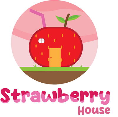 Strawberry House branding design graphic design icon illustration logo ui vector