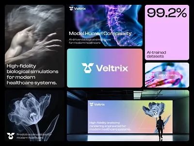 Veltrix - AI Healthcare Branding & Futuristic Medical Identity brand identity branddesigner brandidentity branding creativebranding healthcarebranding healthtech logo logo design logodesign medicalbranding modernbranding visualidentity