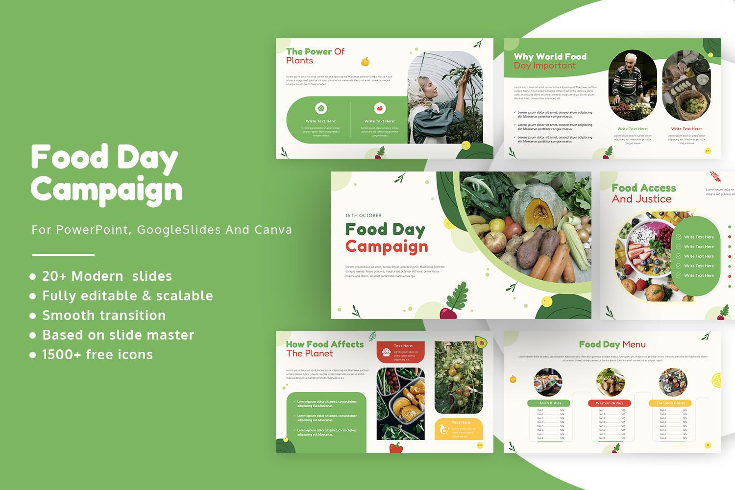 Food Day Campaign Presentation Template bakery campaign catering cooking culinary delicious dining food fresh gourmet healthy menu modern nutrition organic presentation recipe restaurant template vegan
