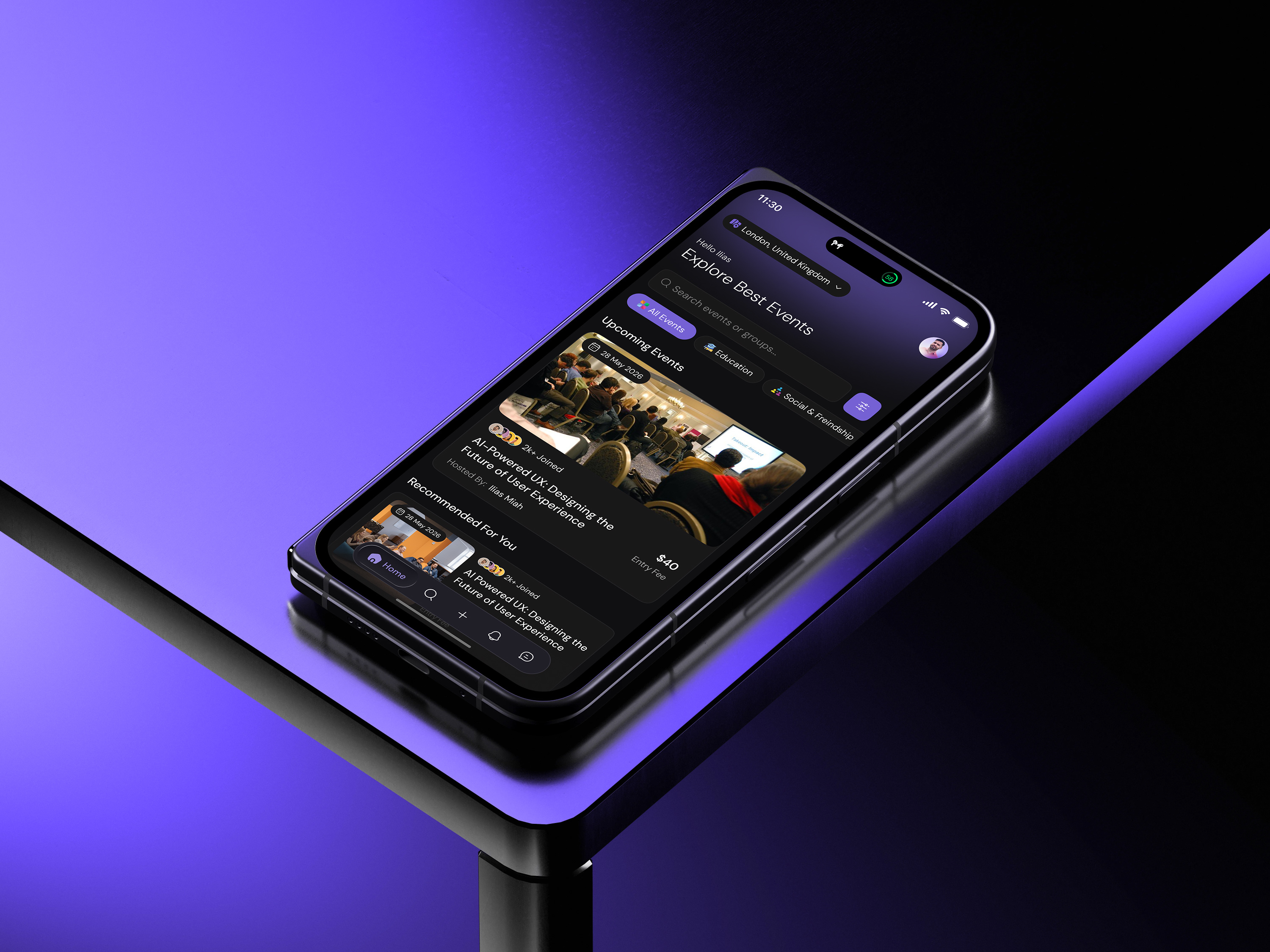 Event Management Mobile App UIUX Design app interface product service startup ui ux web