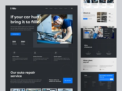 Automobile Service Website auto auto service automobile automobile service automoti car care car detailing car repair car service classic car design leanding page mechanic tyre service uidesign vecleaner vehicle vehicle service website