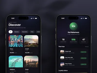 Tailored Travel App UI – Discover Your Next Destination 3d branding design graphic design illustration logo productdesign ui user interface ux vector