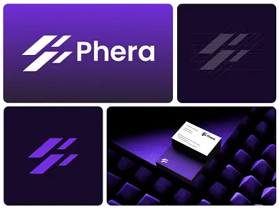 Phera — Modern Tech Logo & Brand Identity abstract logo brand identity branding clean design corporate identity creative branding dribbble branding geometric logo gradient branding icon design lettermark logo design minimal logo modern logo purple branding startup branding symbol logo tech branding tech logo visual identity