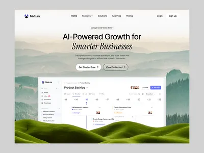 AI powered Task Management Website ai saas website design ai startup website ai website custom website design dashboard growth bussiness website landingpage project management saas design saas landing page saas landingpage task managemnt team managemnt uiux web design website workflow website