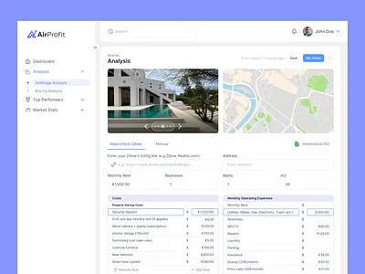 AirProfit Analytics Dashboard branding crevio datadashboard design designinspiration dribbble graphic design illustration product design productdesign saas startup startupdesign ui uidesign user experience user interface userexperience uxdesign webdesign