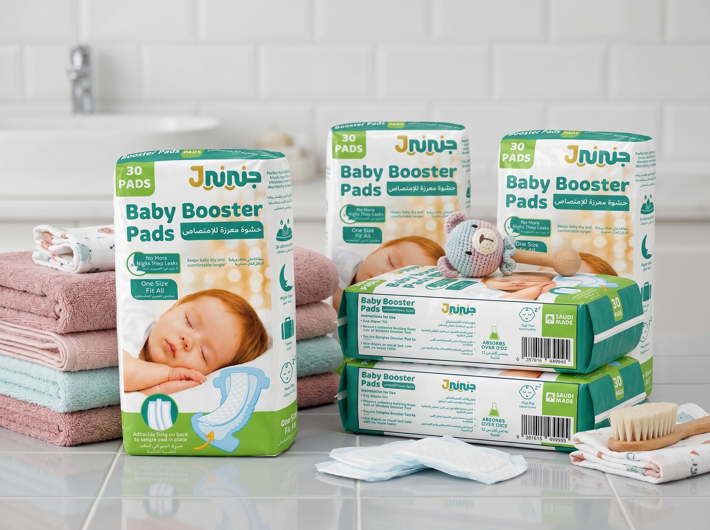 Baby Booster Pads Packaging Design for Kids Care Brand arabic packaging baby booster pads baby care branding baby packaging baby product packaging bag packaging branding design clean packaging diaper packaging diaper pads fmcg packaging kids product design minimalist packaging modern packaging packaging design packaging mockup pouch packaging print design product packaging retail packaging