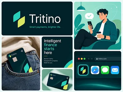 Tritino - Fintech Branding Design banking brand identity branding card creative logo finance fintech brand icon packaging startup strategy visual identity wallet