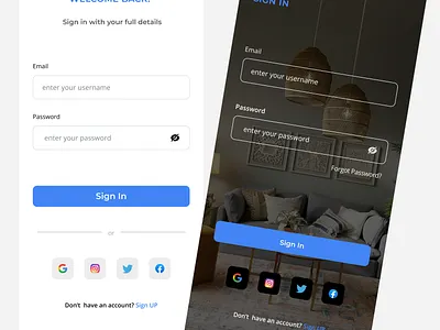 SIGN IN PAGE app design typography ui ux