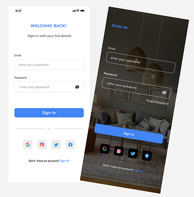 SIGN IN PAGE app design typography ui ux