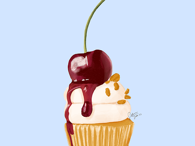 Food Illustration: Cherry Cupcake food illustration graphic design ibis paintx illustration illustrator