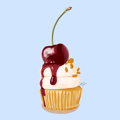 Food Illustration: Cherry Cupcake food illustration graphic design ibis paintx illustration illustrator