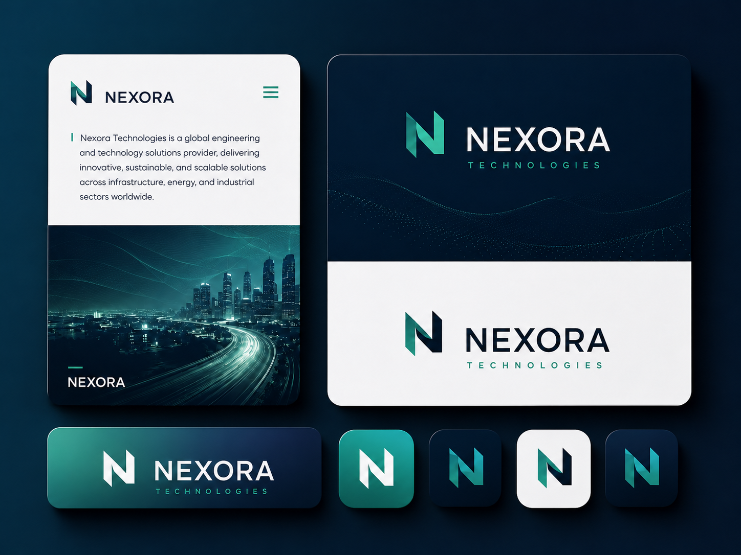 Example of NEXORA Brand Identity
