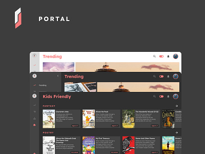 Portal dark theme darkmode dashboard design home homepage light mode notifications trending ui user interface ux