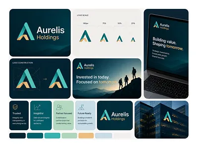 Aurelis Holdings logo and Brand identity brand identity branding colours creative design graphic design identity logo ui visuality