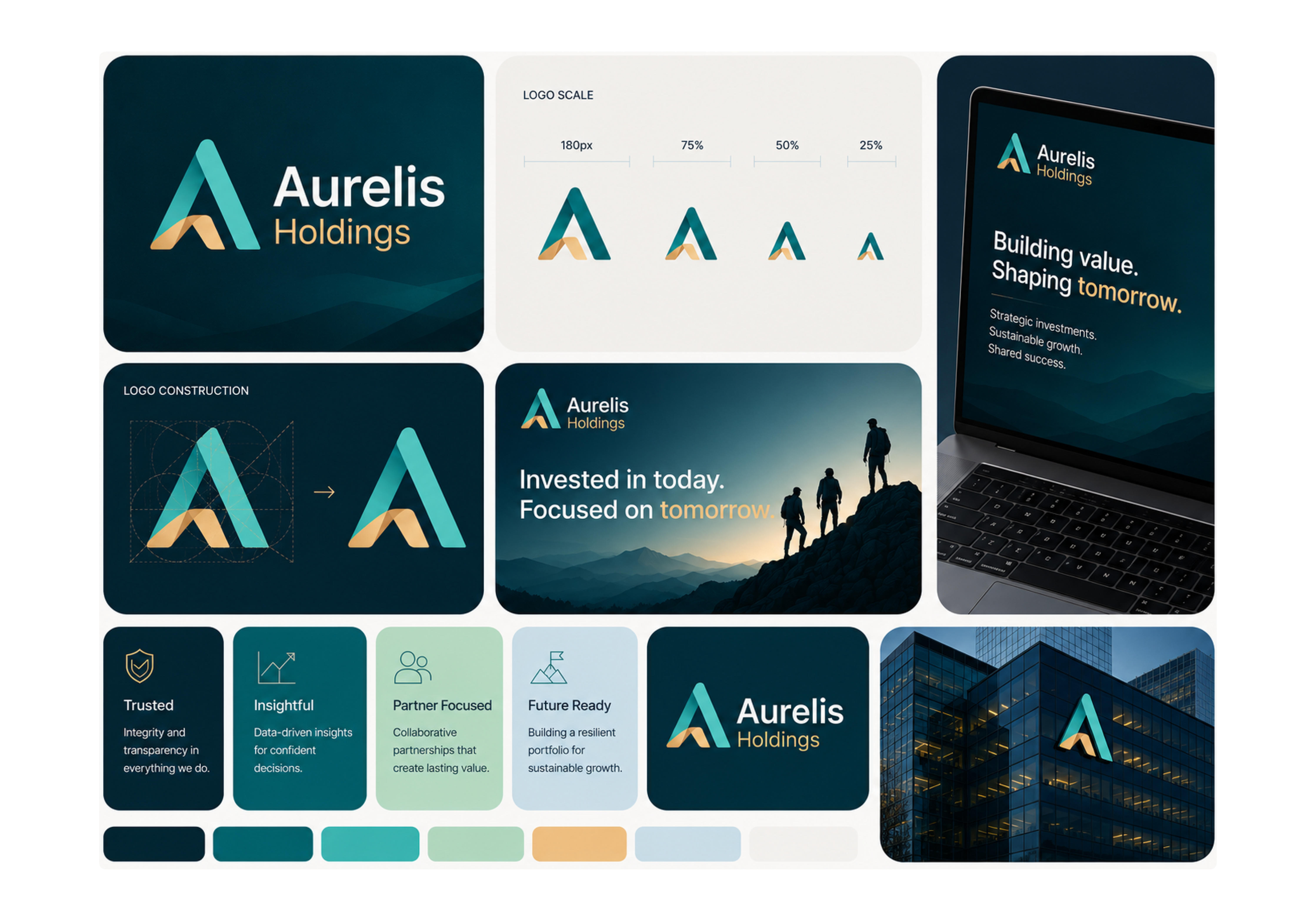 Example of Aurelis Holdings logo and Brand identity