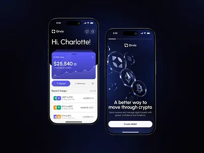 Orvio - Crypto Wallet App banking app banking mobile app banking saas banking web design binance crypto crypto app crypto app animation crypto app dashboard design crypto app landing page crypto app product design crypto app user experience crypto interface crypto mobile crypto ui crypto ui ux crypto user interface crypto wallet fintech design web3 design