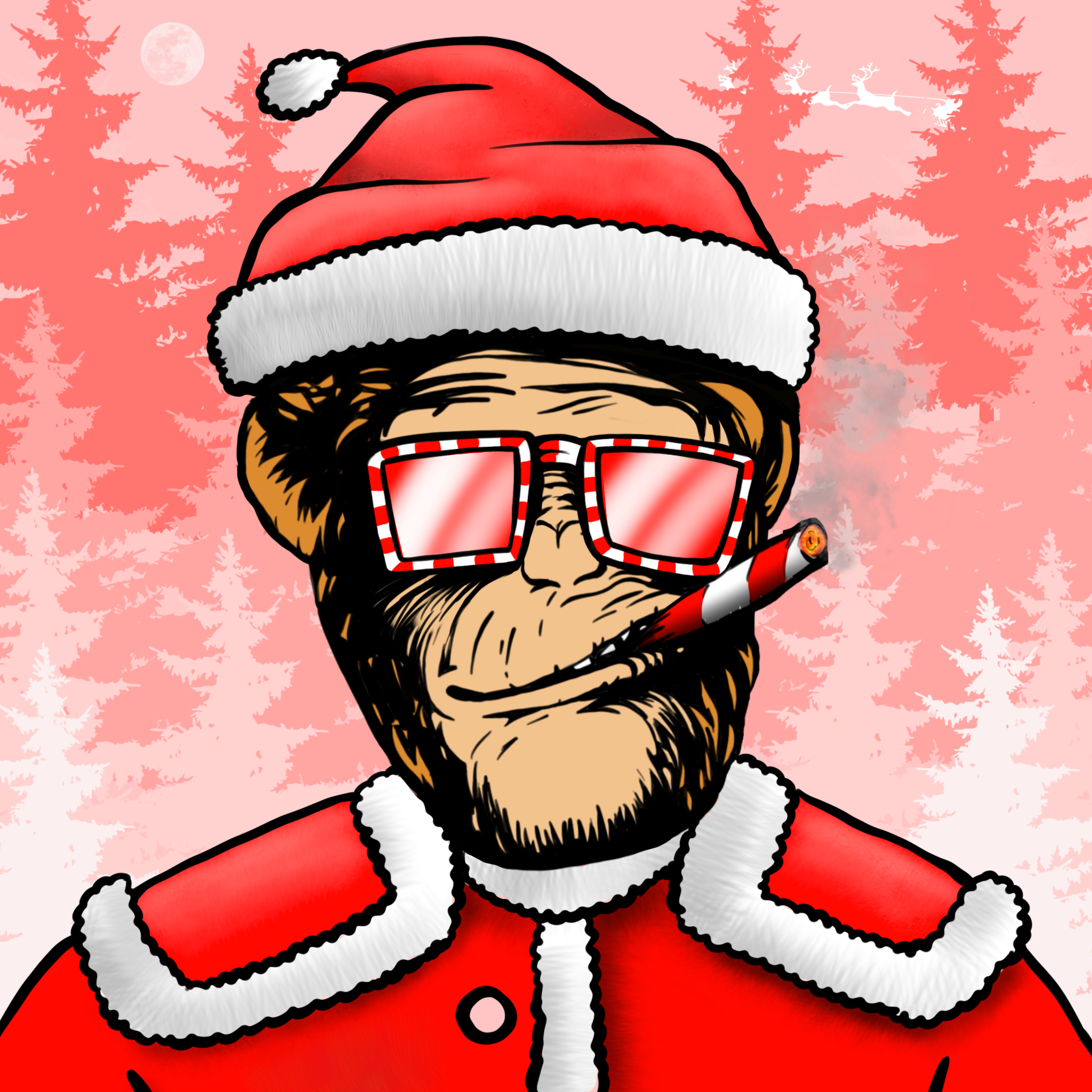 Santa Chimp digitalart illustration nfts smoked smokeychimpnft