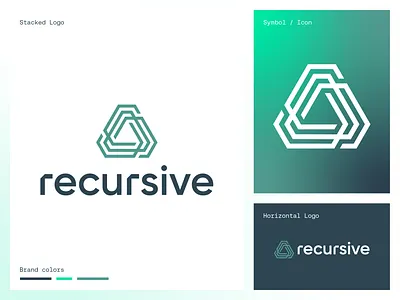 Recursive - logo design ai branding green it japan logo logodesign logodesigner mark saas startup sustainability symbol tech tokyo