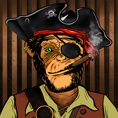 Pirate Chimp digitalart illustration nfts smoked smokeychimpnft