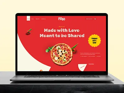 Pzzo - Fast Food Landing Page Design brand guidelines brand identity branding creative wisdom design fast food website design food homepage food landing page illustration landing page design logo design logo mark logotype pizza homepage design pizza website design pzzo ui ui design ui ux