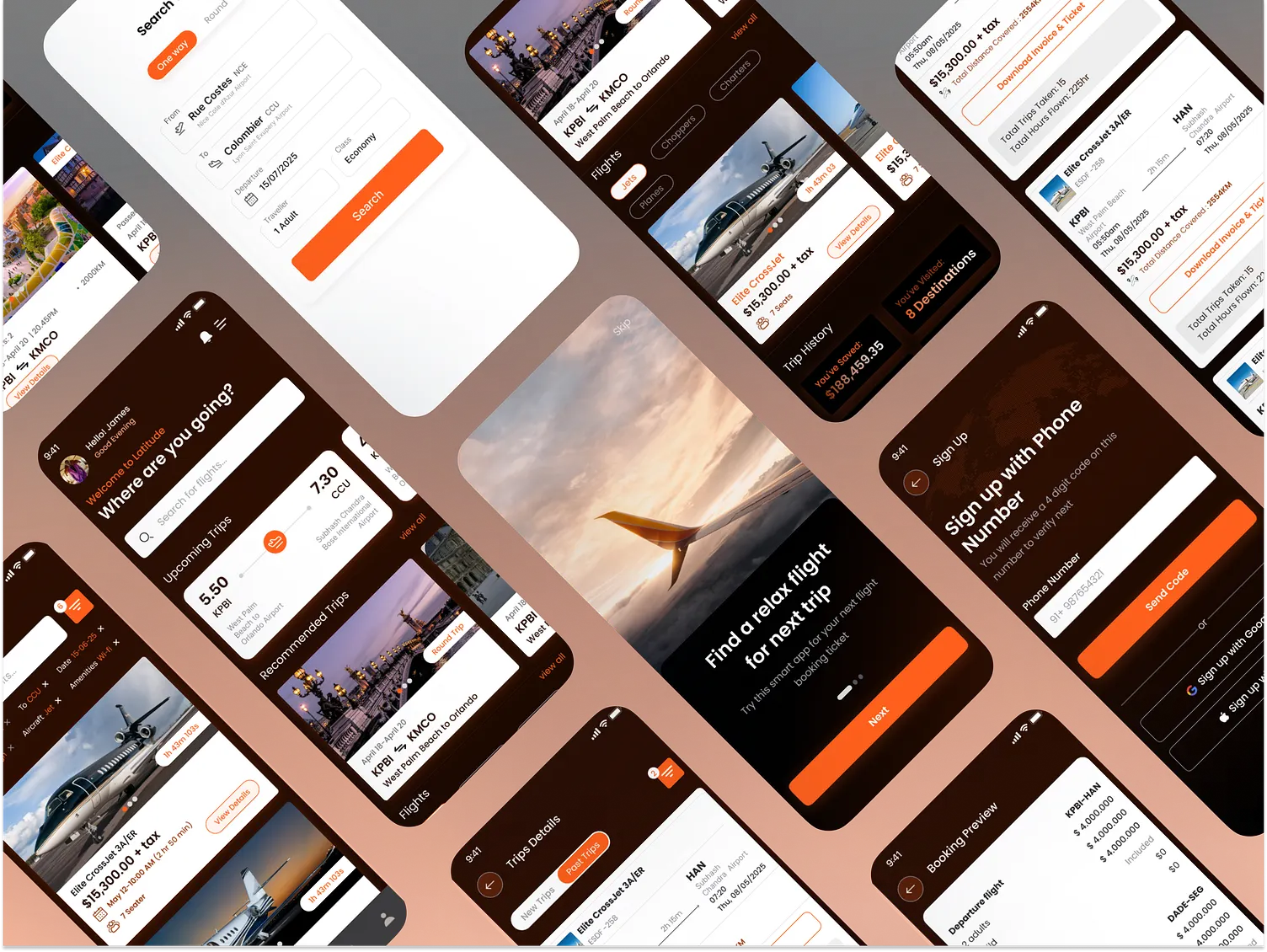 Private Jet Booking App app development bookingapp branding dating app development company design figma flightapp flightbookingapp graphic design illustration jet jetbookingapp mobile app development mobilescreens privetjet ucd ui uiux userapp