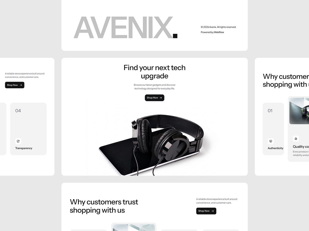 Avenix — E-Commerce UI Kit & Website Design Image 1
