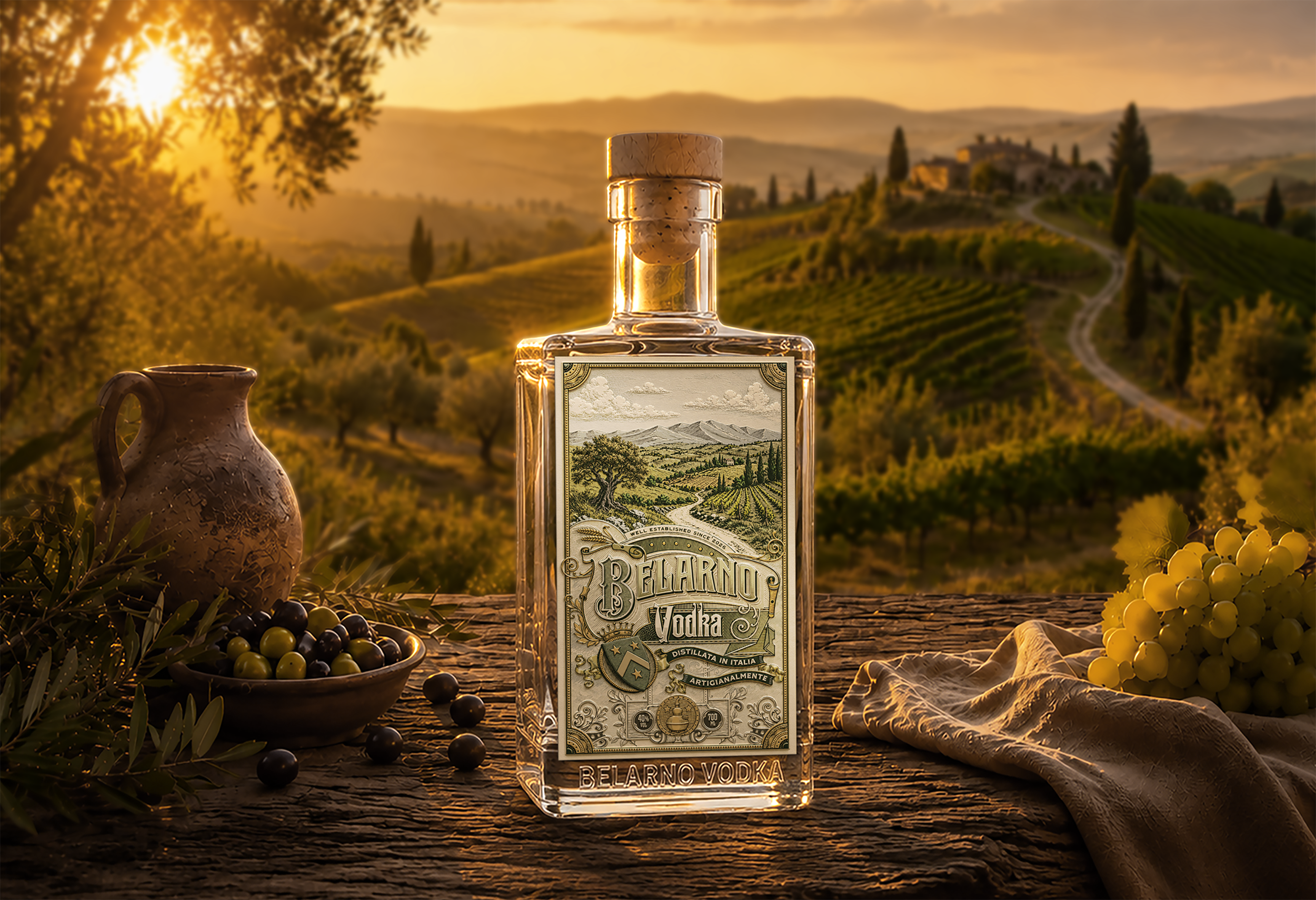 Belarno Vodka apothecary vintage label apothecary vodka label artisan vodka cypress hills distillery gin label hand drawn vintage label italian vodka italy label italy vodka rolling hills tuscany tuscany illustration tuscany vintage label tuscany vodka victorian crest vintage artwork vintage spirits label vodka