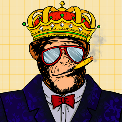 King Chimp digitalart illustration nfts smoked smokeychimpnft