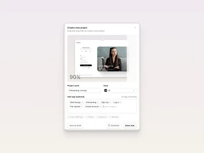 Create a new project — Untitled UI file upload modal new project product design ui design