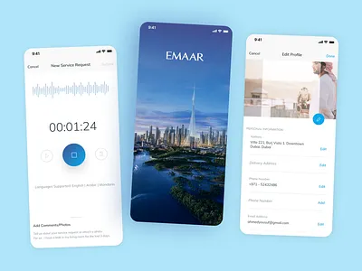Emaar One — Making Property Services as Simple as Speaking emaar mobileapp netbramha productdesign ui ux uxdesign voiceui