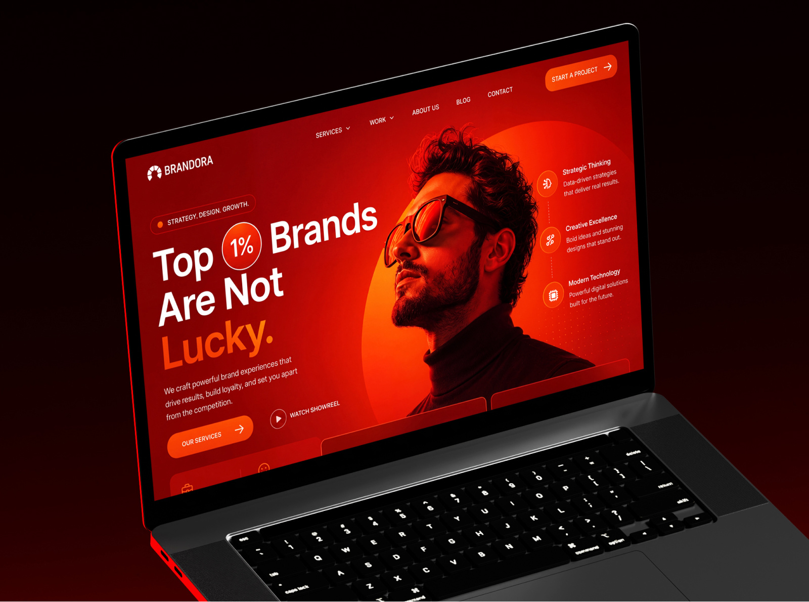 Modern Branding Agency Portfolio Website Design agency website branding agency corporate branding creative direction creative strategy creative studio digital branding gradient design hero section landing page marketing website modern ui portfolio design premium interface techwitpro uiux design user experience visual identity web design
