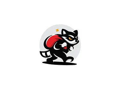 Raccoon Thief Logo (available for sale ) abstract animal bag branding burgler cartoon design graphic design illustration logo logos mascot modern raccoon stealthy steeling stole thief