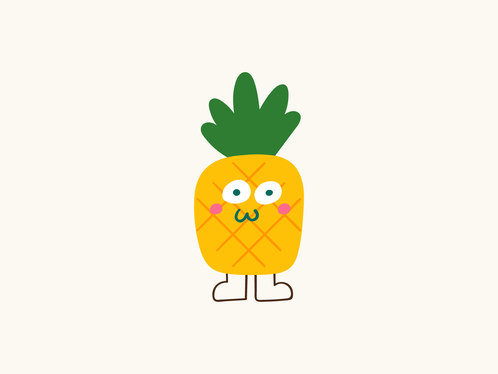 pineapple branding children cute design food fruit funny graphic design happy humor icon illustration kid logo mark mascot pineapple symbol