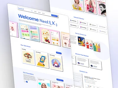 Next UX- Agency Website branding design frame graphic design landing page ui ui design uiux design ux ux design webflow website websitedesign