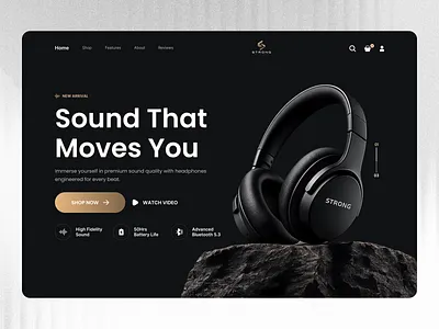 Premium Headphone Landing Page UI dark ecommerce ecommerce landing page headphone landing page luxury minimal modern shop product ui ux