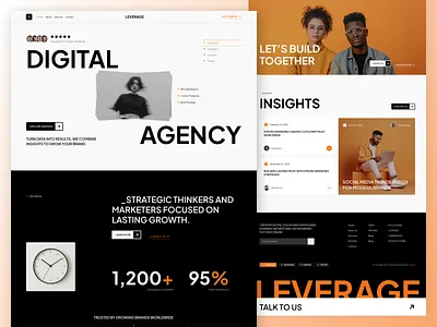 Modern Creative Agency Website Landing Page | Agency UI agency landing page agency website branding agency creative agency creative agency ui creative portfolio creative website design agency digital agency figma design landing page design modern web design portfolio website professional agency website uiux design webflow website design