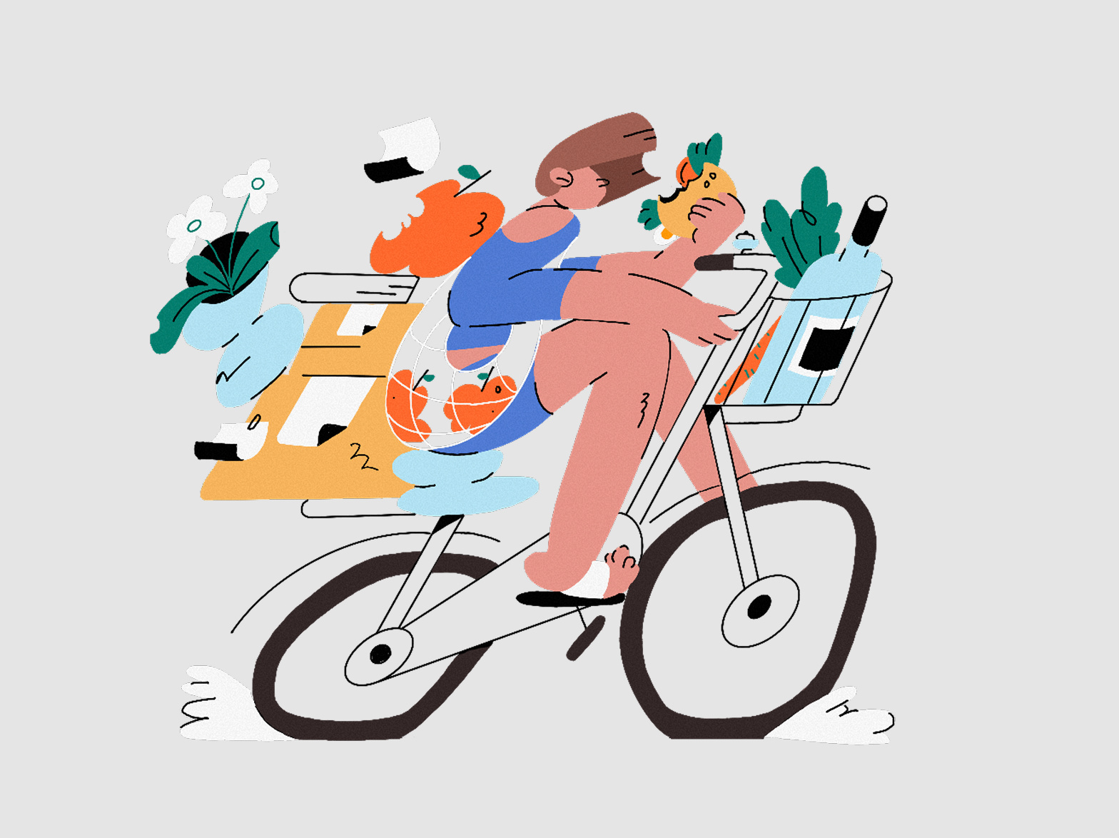 A Normal Day in Amsterdam. Editorial & Web Illustration