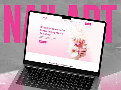 Nail Art Website Design figma frame landing page nailart ui ux website design