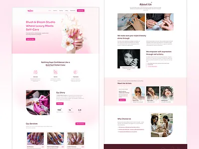 Nail Art Home Page Design branding design figma framer graphic design homepage illustration logo ui ui design uiux design ux ux design website design