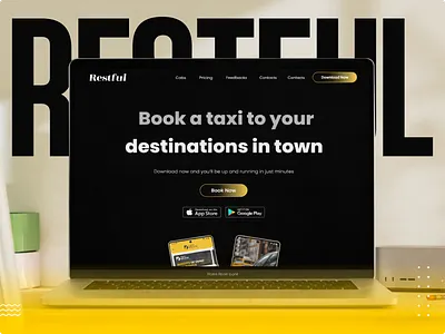 Taxibooking App Landing Page design graphic design landing page motion graphics taxibooking ui ui design uiux design ux ux design websitedesign