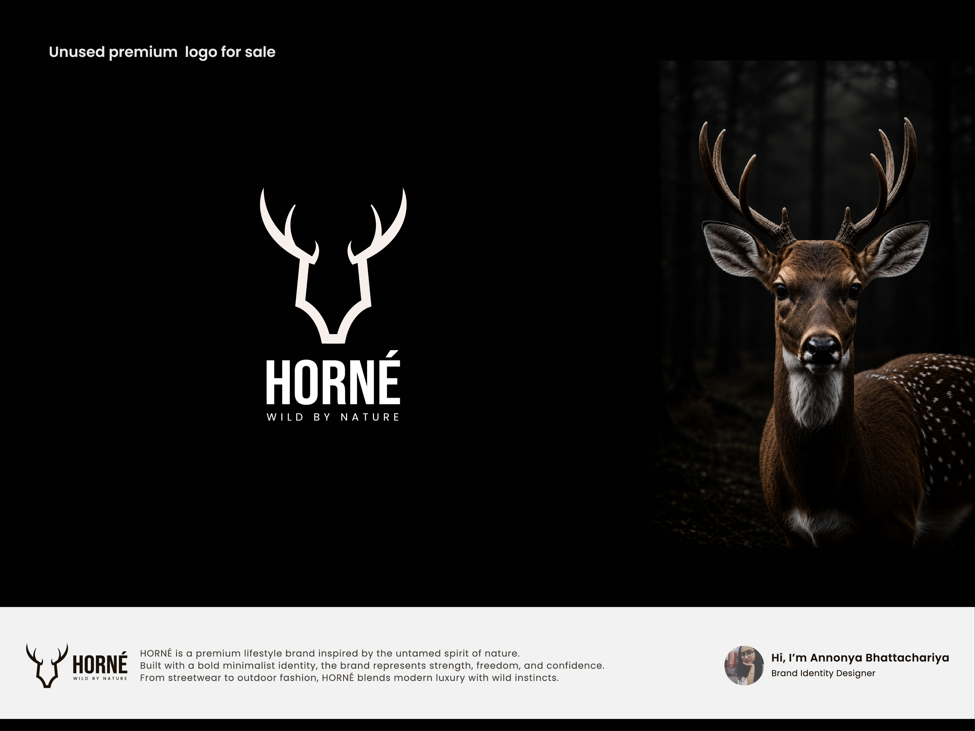 HORNÉ — Premium Deer Antler Logo Design, logo design