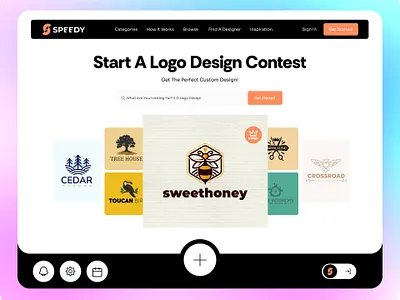 Start a Logo Design Contest Website branding dribbble figmadesign graphic design landingpage logo logodesign saasdesign ui uiux webdesign