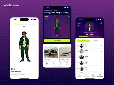 3D Fitness Avatar Companion App 3d avatar aiux digital experience fitness healthtech ios app product design ui design ux design wellness