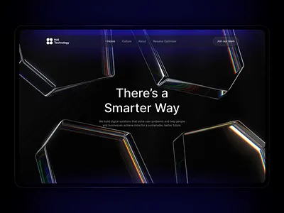 Geometric Hero Section | Heli Technology 3d 3d geometric shape 3d glass 3d motion animation dark motion dark ui dark website geometric hero section geometric motion geometric shape logo motion motion design web design