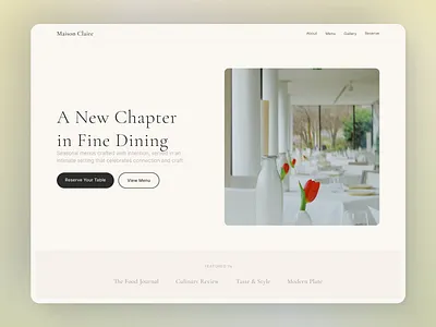 Modern Restaurant Booking Website UI/UX Design 🍴 booking website hospitality website landing page design modern website premium ui restaurant website ui ux design website ui